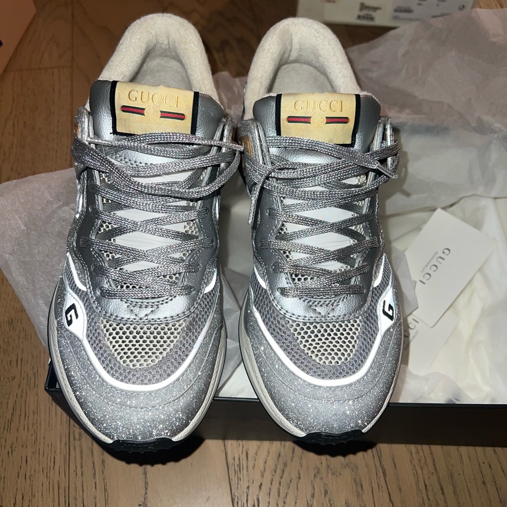 GUCCI Glitter & GG Bloom Men Sneakers SIZE 7.5 MEN EXCELLENT CONDITION